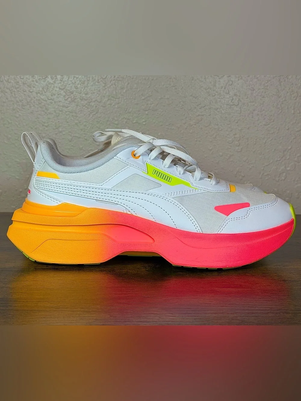 PUMA Kosmo Rider Summer Squeeze White Neon Chunky Sneakers Women’s 9.5 EU 40.5